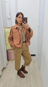 Giubbino Scamosciato Camel